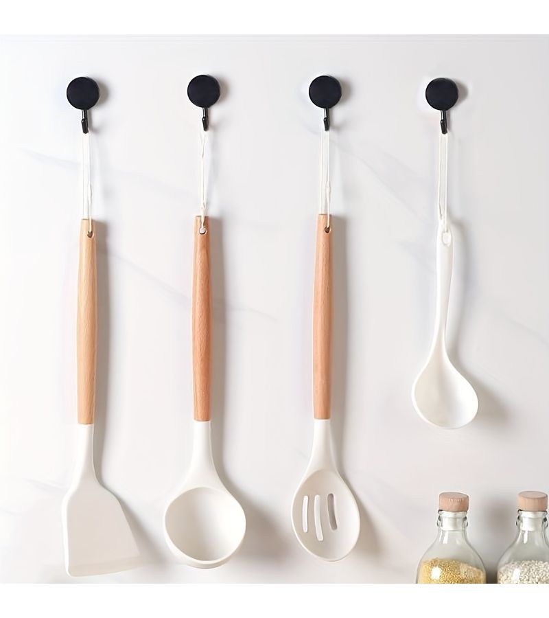 20 Pcs Self Adhesive Black Wall Hooks For Kitchen Bathroom Towel Coat Key Storage - Image 3