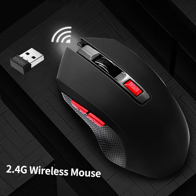 Wireless Mouse: Black 2.4GHz Transmission, 10m Range - 4 Adjustable DPI 800-2400, Ergonomic Palm-Fit Design for Office, Gaming, Computer Use - Image 4