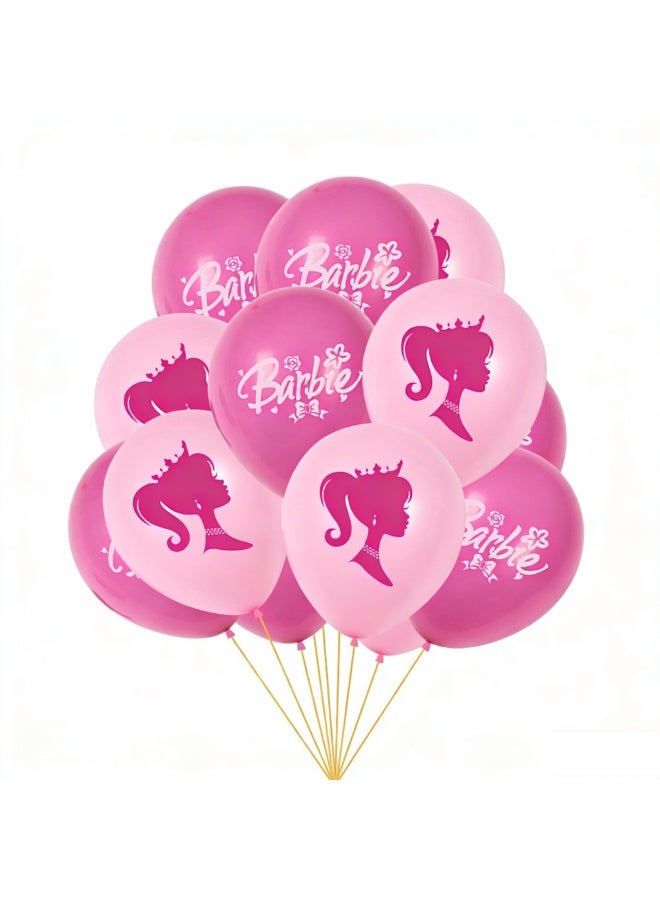 Party Barbie-themed party favors, balloon set, pink girl's birthday banner, cake topper, party decorations - Image 4