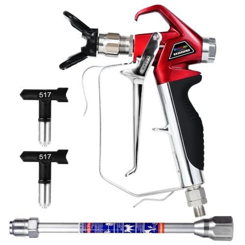 DUSICHIN Airless Paint Primer Spray Gun High Pressure 3600 PSI Reversible 517 Nozzle Tip Guard Swivel Joint with 10 inches Extension Pole for Titan Graco Airless Paint Sprayers Aftermarket DUS3600 - Image 1