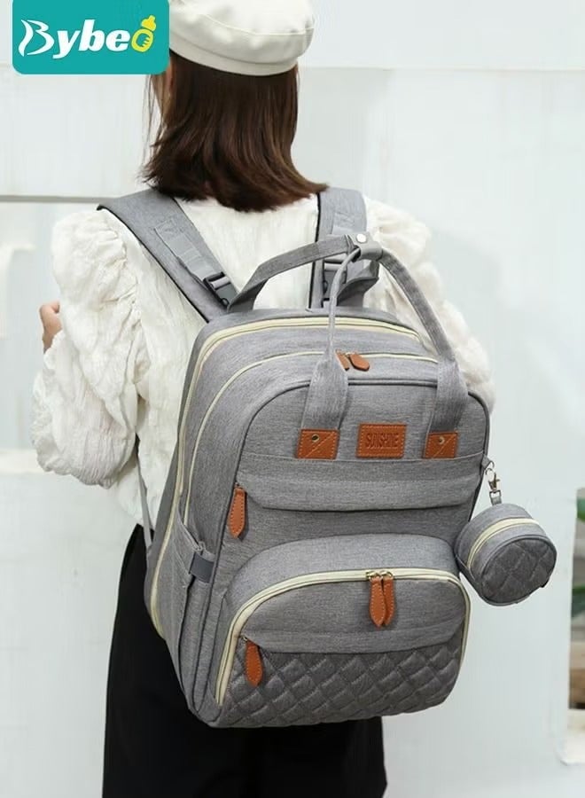 Bybeo حقيبة ظهر لحفاضات الأطفال متعددة الوظائف محطة تغيير الحفاضات للأولاد والبنات في الهواء الطلق والسفر هدايا استحمام الرضع سعة كبيرة 900d أكسفورد منفذ USB - Image 5