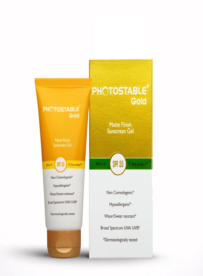 PHOTOSTABLE All Skin Sun Pharma Gold Sunscreen, SPF 55+ & PA+++, 12-Hour UV Protection, Dermatologist-Tested Sunscreen, Lightweight Formula, 50g - Image 1
