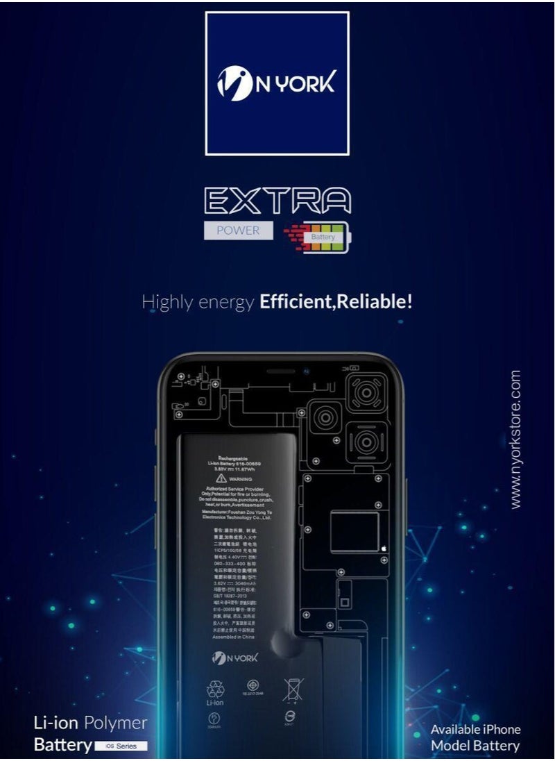 نيورك بطارية بديلة بقدرة 3690.0 مللي أمبير في الساعة لهاتف Apple iPhone XR باللون الأسود  - Image 2
