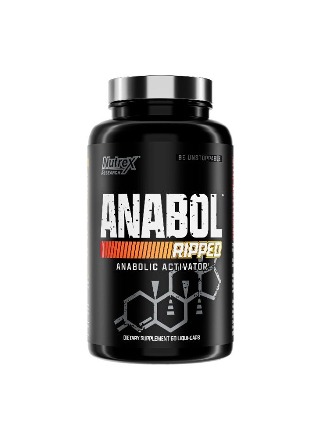 Nutrex Research Anabol Ripped by Nutrex – 60 Liquid Capsules – Lean Muscle Growth + Fat Burner + Strength Booster – Hardcore Anabolic Formula - Image 1