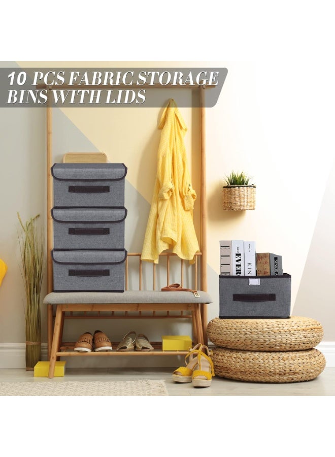 Arabest Pack of 4 Foldable Storage Box with Lid Grey 36x23x24cm  - Image 5
