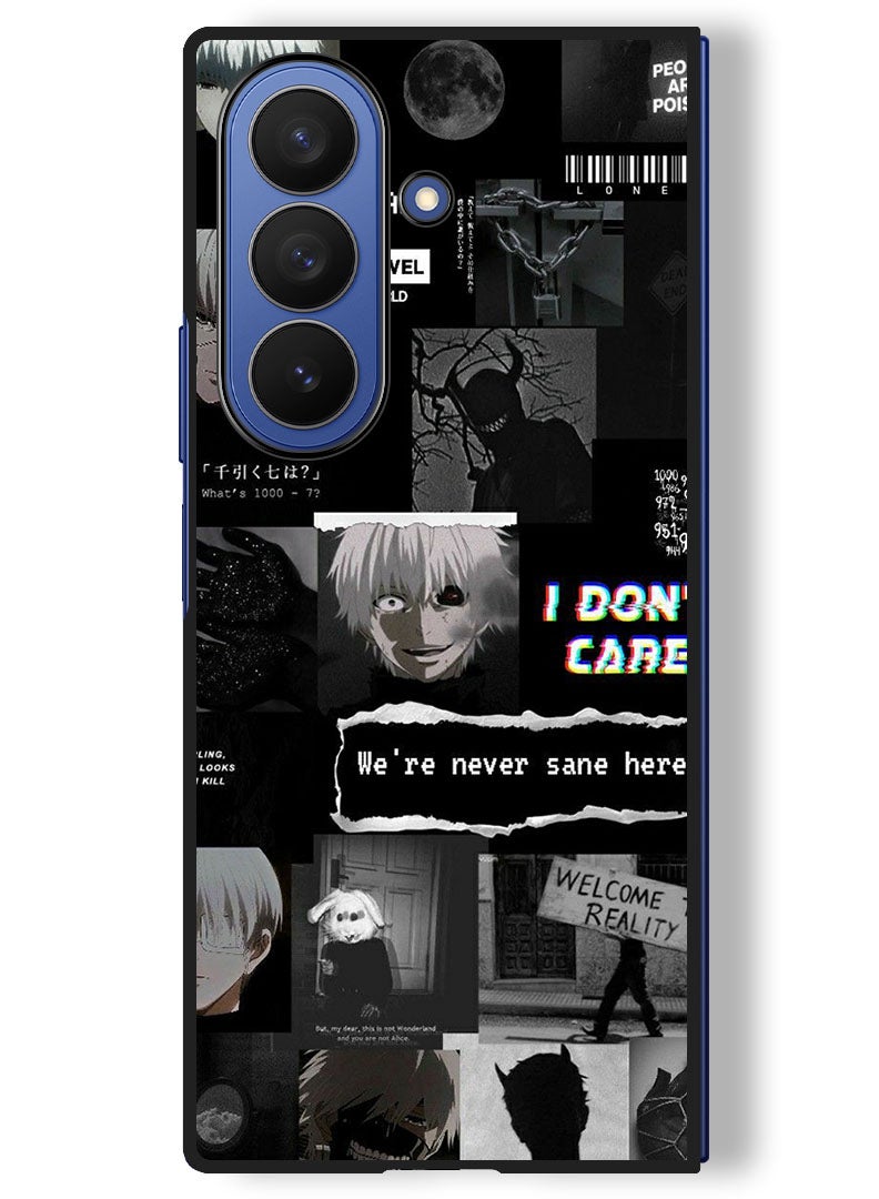 Theodor Case Compatible with Samsung Galaxy Z Fold 7 - 8 Inch Protection Shockproof Bumper Cover We're Never Sane Here - Image 1