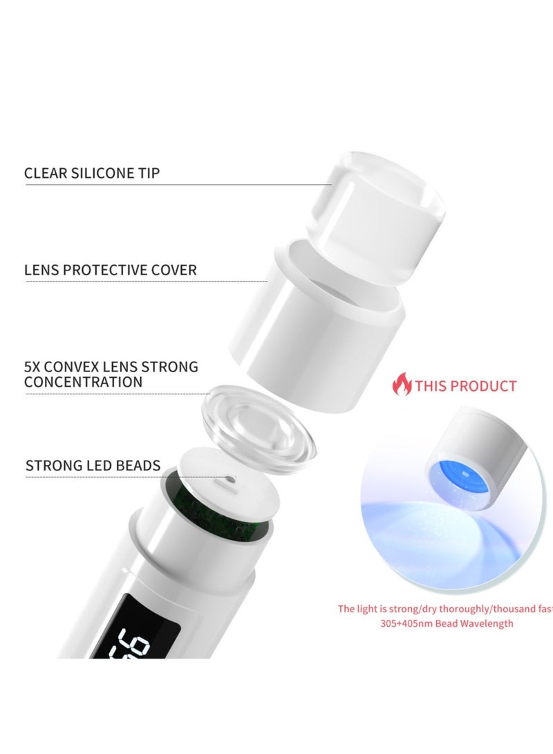 general Cordless UV LED Nail Lamp with Stand, Mini Handheld UV Light with LCD Display for Gel Nails, Rechargeable USB Nail Dryer for Fast Curing, White - Image 4