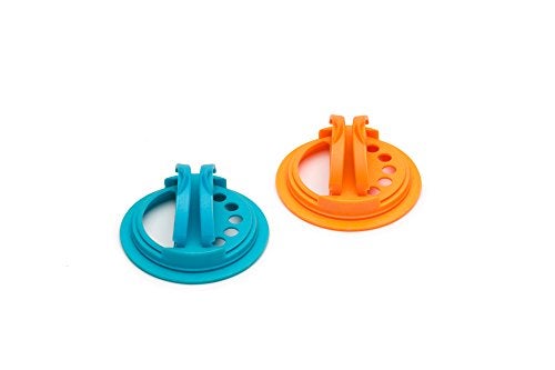 Jarware Spice Lids for Regular Mouth Mason Jars, Set of 2, Orange and Blue - Image 4