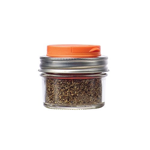 Jarware Spice Lids for Regular Mouth Mason Jars, Set of 2, Orange and Blue - Image 3