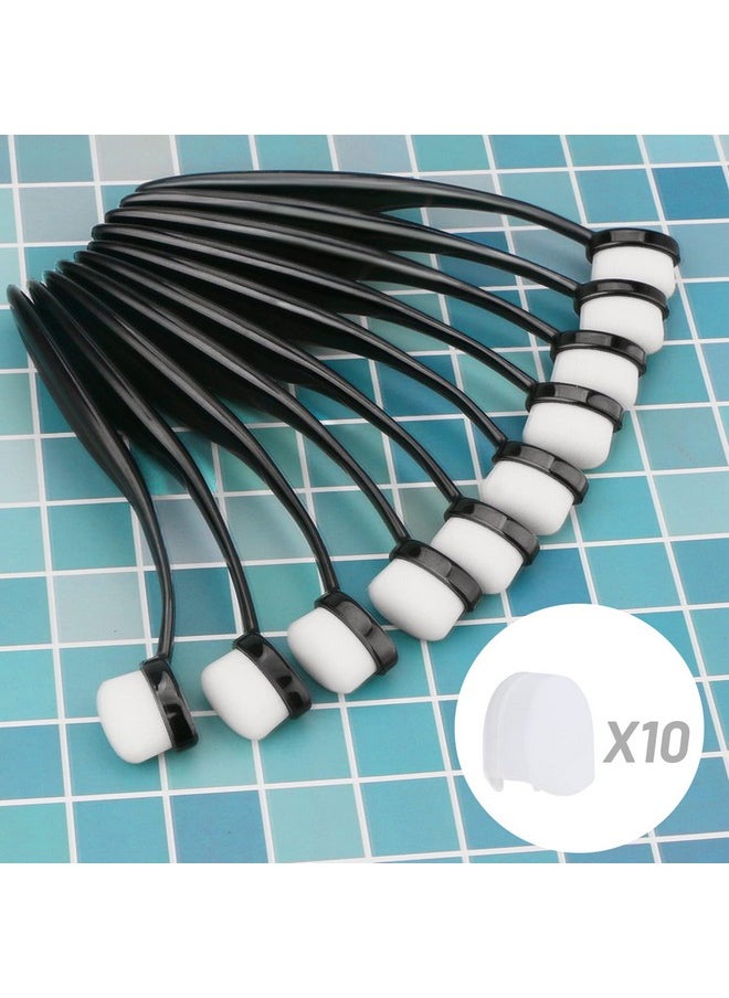 UNIMEIX - UNIMEIX 10 Pack Blending Brushes for Card Making Art Blending Tools Blender Brush Ink Blending Brushes for Crafts Black with Cover - Image 1