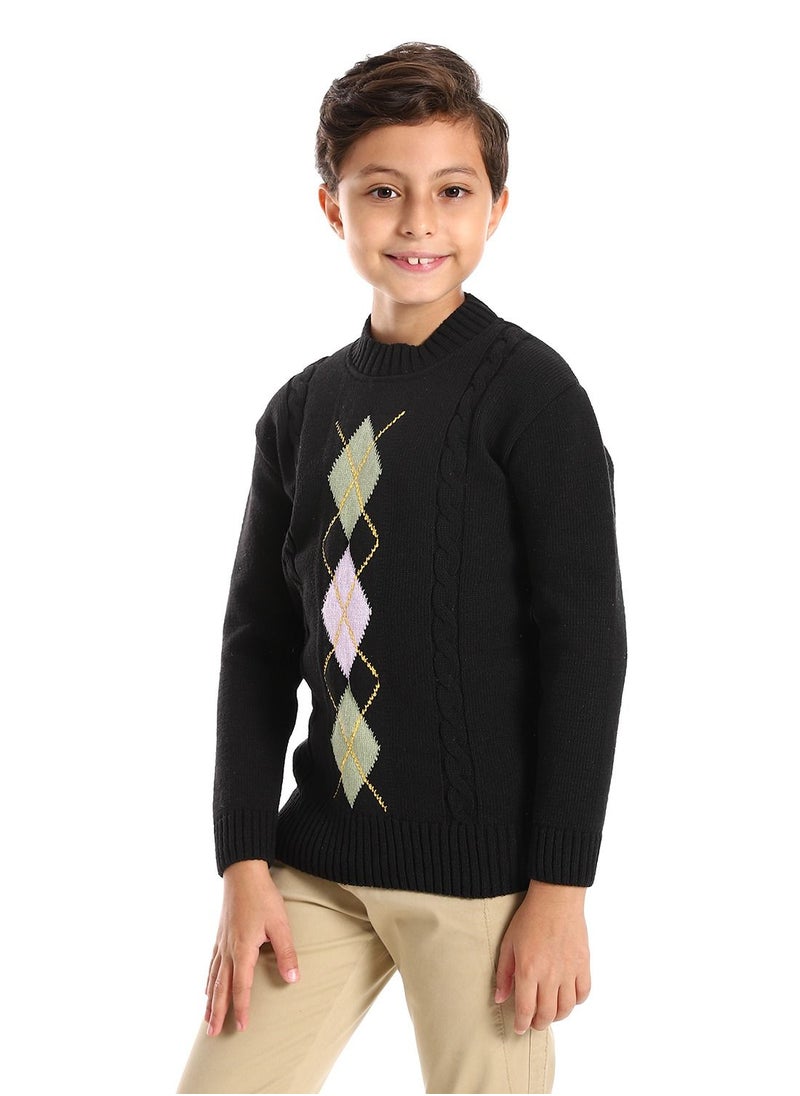 Caesar - Wool Boys Pullover With Multi Design - Image 1