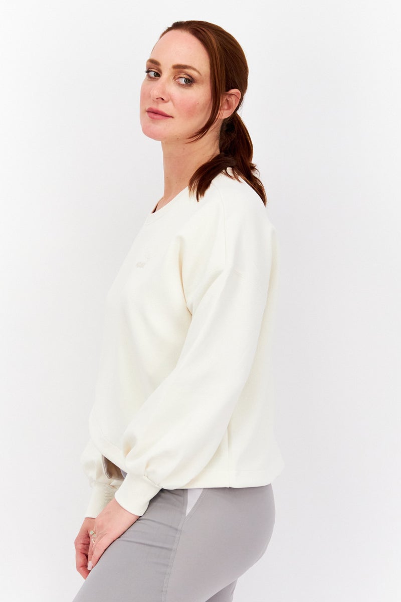 PUMA Women Sportswear Fit Long Sleeves Training Top, Beige - Image 2