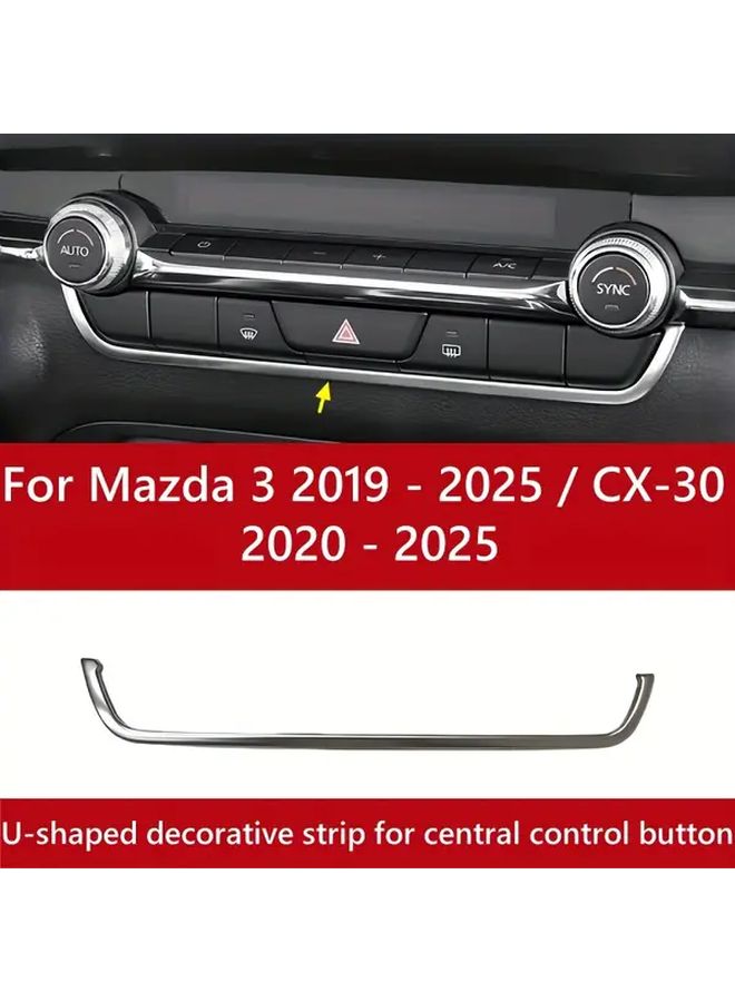 Silvery Central Control Air Conditioning Vent Outlet Cover Trim for Mazda 3 2019 2025 CX 30 2020 2025 - Image 1