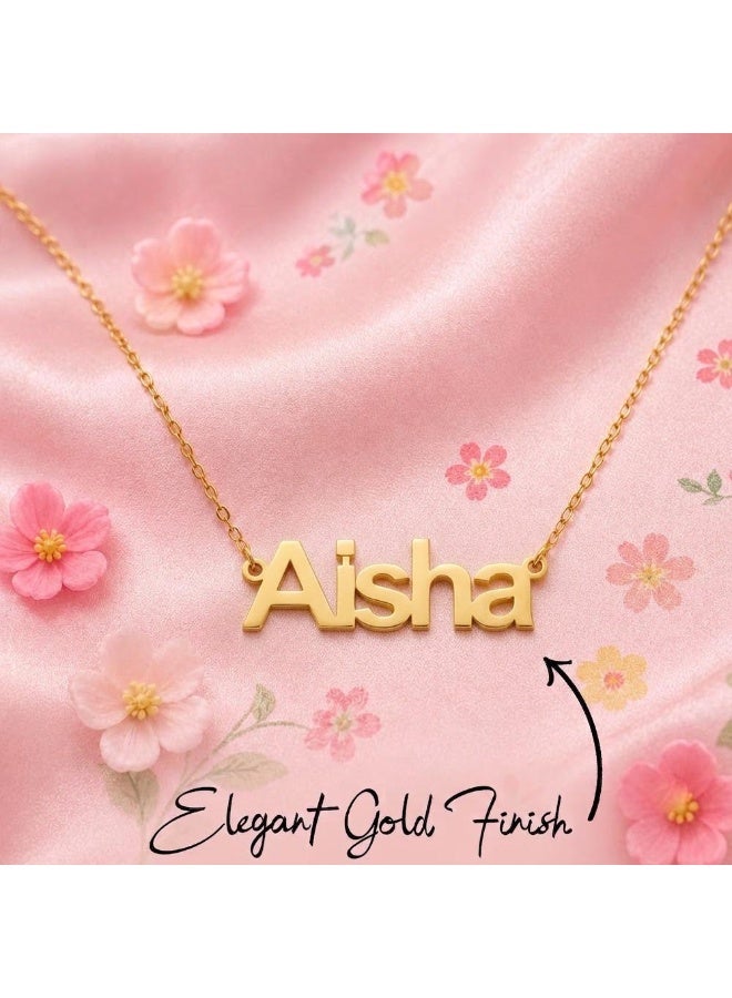NENOUSH Baby Girl Name Necklace | Balloon Font Letter Pendant Chain 30cm | Gold Tone Jewelry for Baby Girls | Fashion Necklace | Daily Wear | Party Wear - Image 4