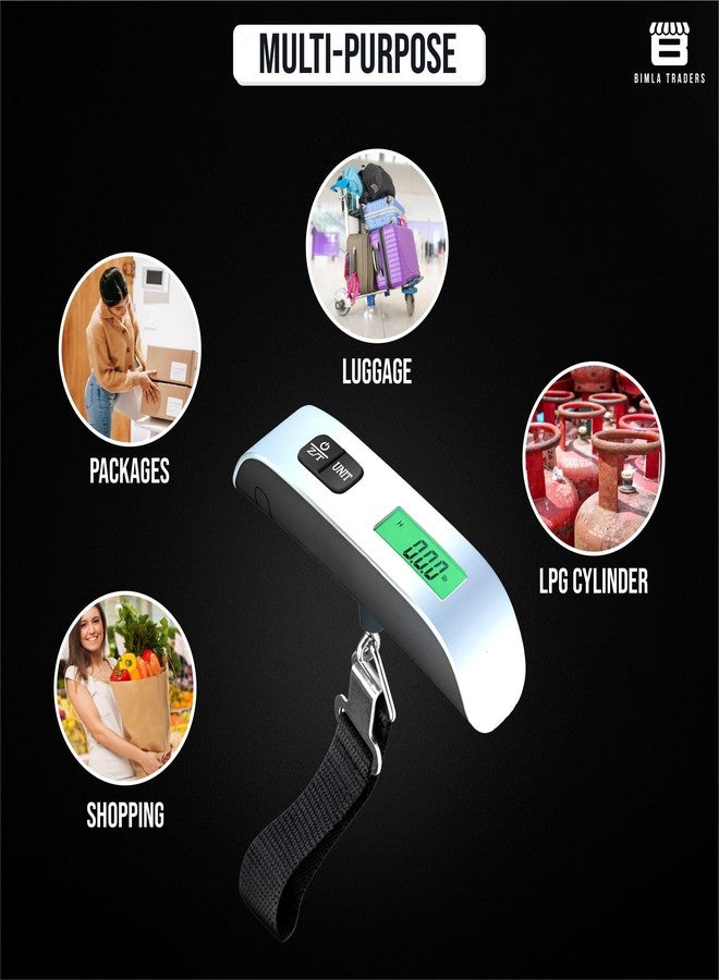 Btag Portable Electronic Luggage Weighing Scale | 50kg/110Lb Digital Handheld Travel Weight Scale with LED Display | Compact & Durable Suitcase/Baggage Weight Checker for Home- Pack of 1(JY-29) - Image 3