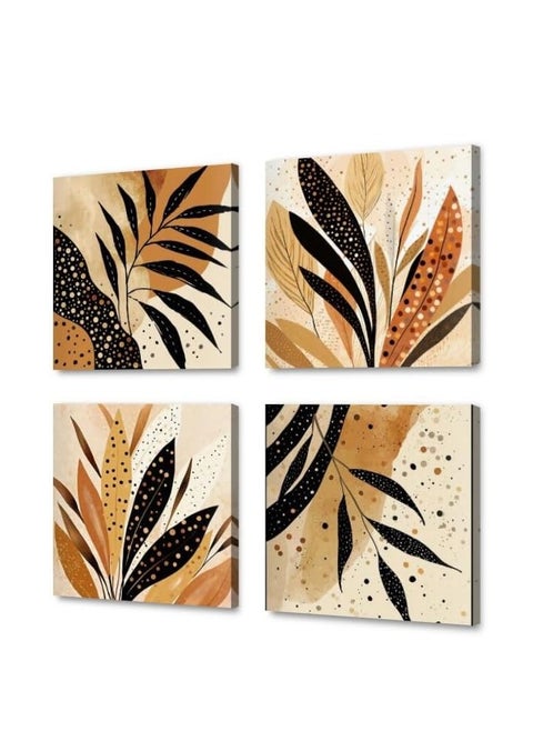 تابلوه فني مودرن 4 قطع 60X60CM  بارز 30 مم بطباعة ديجيتال عالية الجودة - طبقة uv لحماية الالوان -  ديكور للغرف و المكاتب و الهدايا - سهل التركيب - لايحتاج مسامير بلاصق ذاتي