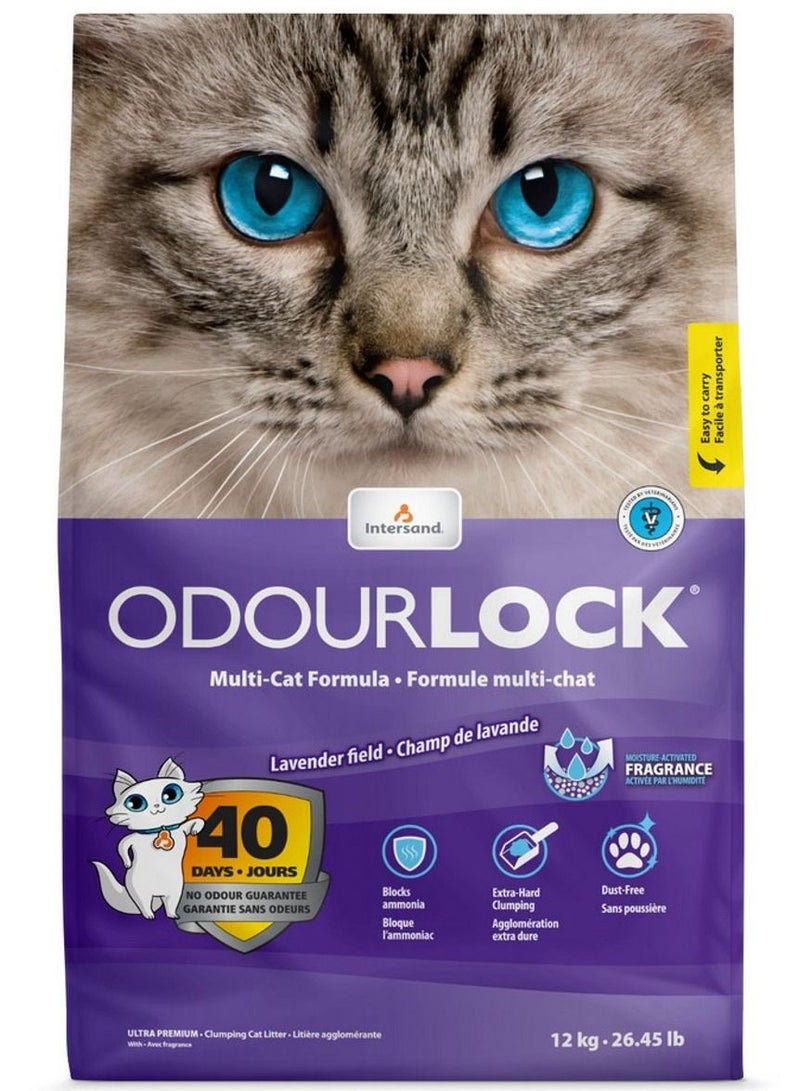 Odourlock Lavender Field Clumping Cat Litter 12 kg