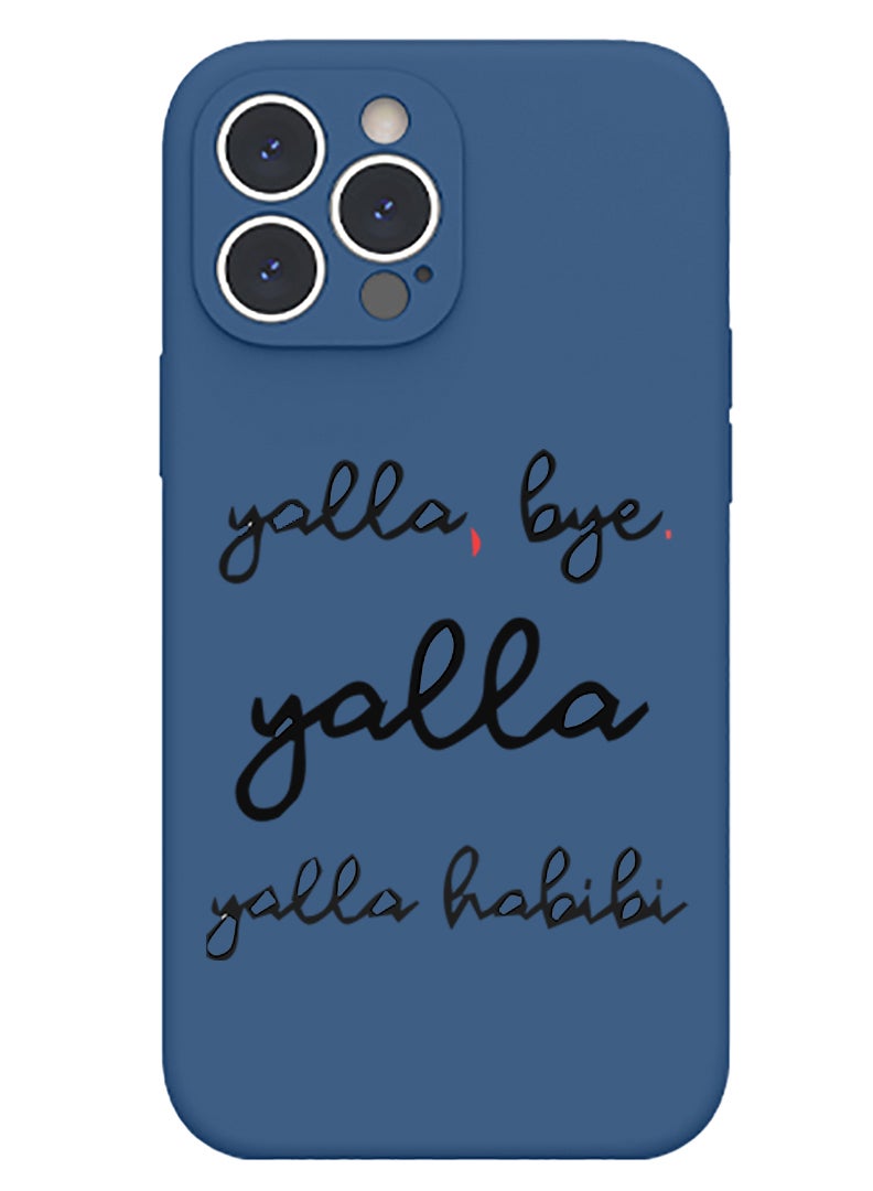 Theodor Protective Slim Fit Case Liquid Silicone Cover with Full Body Protection Anti-Scratch Shockproof Case For iPhone 14 Pro Max Blue  - Yikkes-01 - Image 1