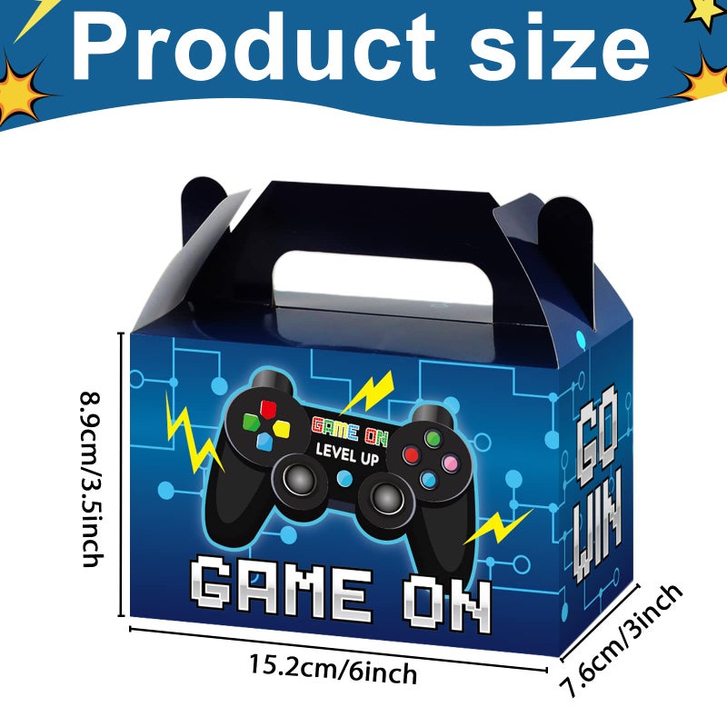 Tevxj 12 Pcs Video Game Bags Gamer Party Favors Treat Gift Boxes Gamer Candy Bags Gaming Party Favors Goody Boxes for Kids Boys Video Game Birthday Decorations Supplies 6 x 3 x 3.5 Inchesï¼ˆBlueï¼‰ - Image 2