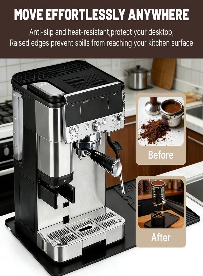 Wovelli 4-in-1 Coffee Maker Mat for Ninja Luxe Cafe Machine ES601 & ES701, Silicone Top Mat + Coffee Bar Mat + Espresso Tamping Mat + Tamping Base -Waterproof Bar Accessories - Image 5