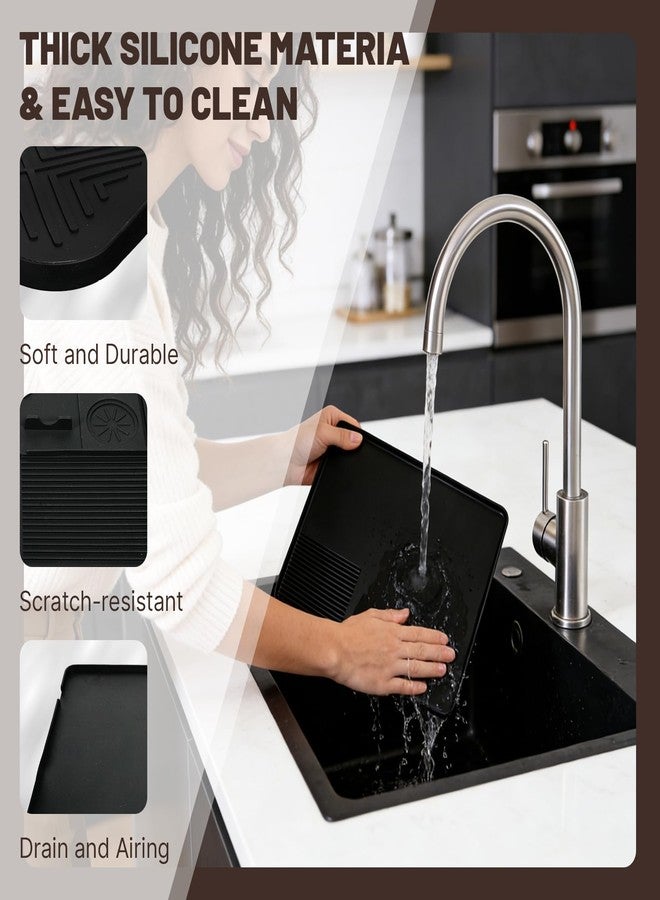 Wovelli 4-in-1 Coffee Maker Mat for Ninja Luxe Cafe Machine ES601 & ES701, Silicone Top Mat + Coffee Bar Mat + Espresso Tamping Mat + Tamping Base -Waterproof Bar Accessories - Image 4