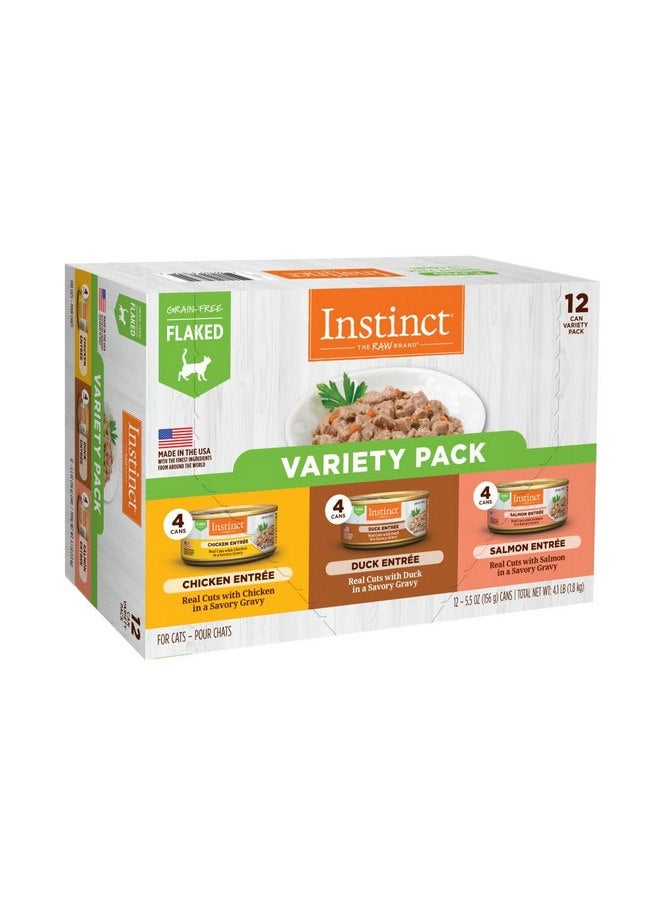 غريزة طعام القطط الرطب المتنوع من Instinct Flaked - 5.5 أونصة، عبوة من 12 قطعة - Image 1