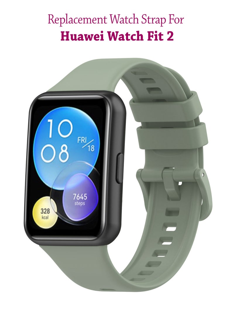 أحزمة بديلة من السيليكون الناعم لساعة Huawei Watch Fit 2 - أخضر فاتح - Image 1