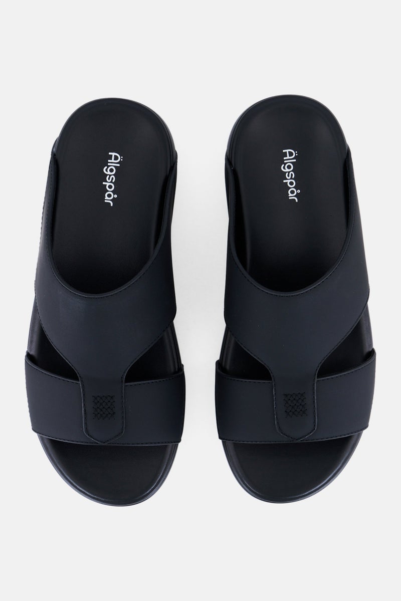 Algspar Men 2 Strap Slip On Arabic Sandals, Black  - Image 3