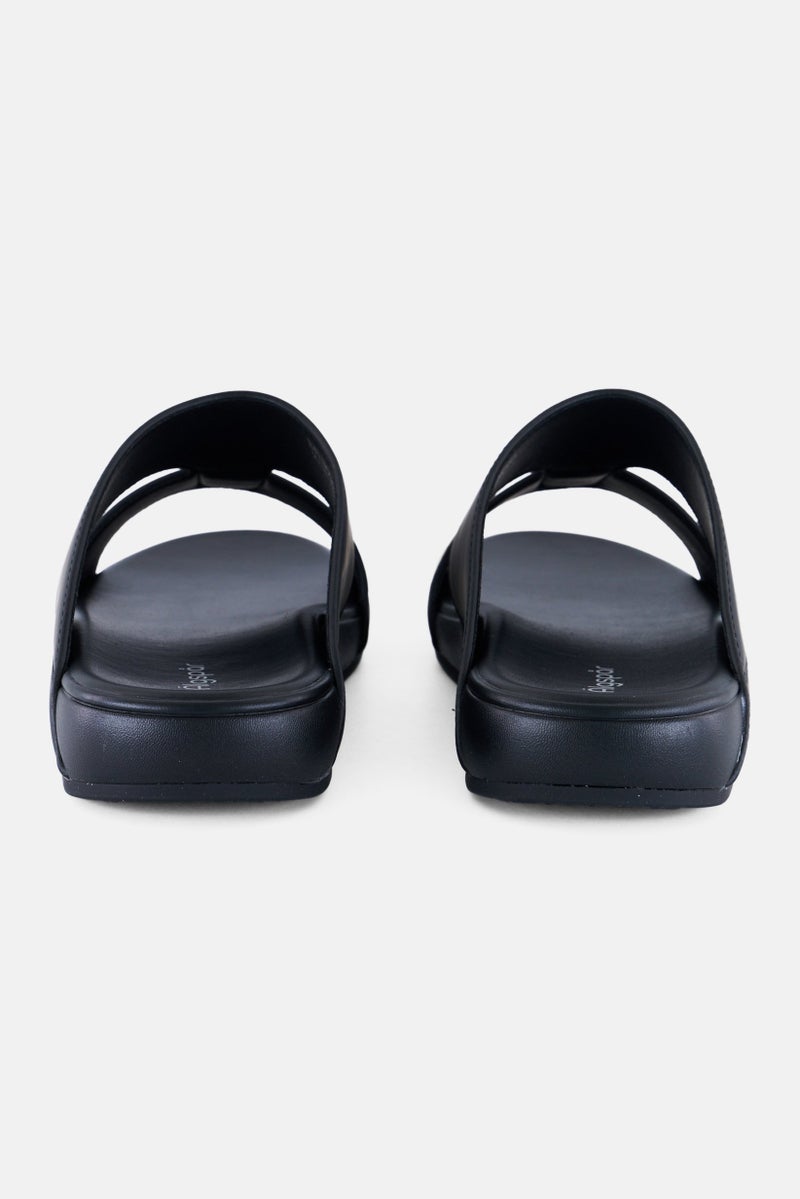 Algspar Men 2 Strap Slip On Arabic Sandals, Black  - Image 2