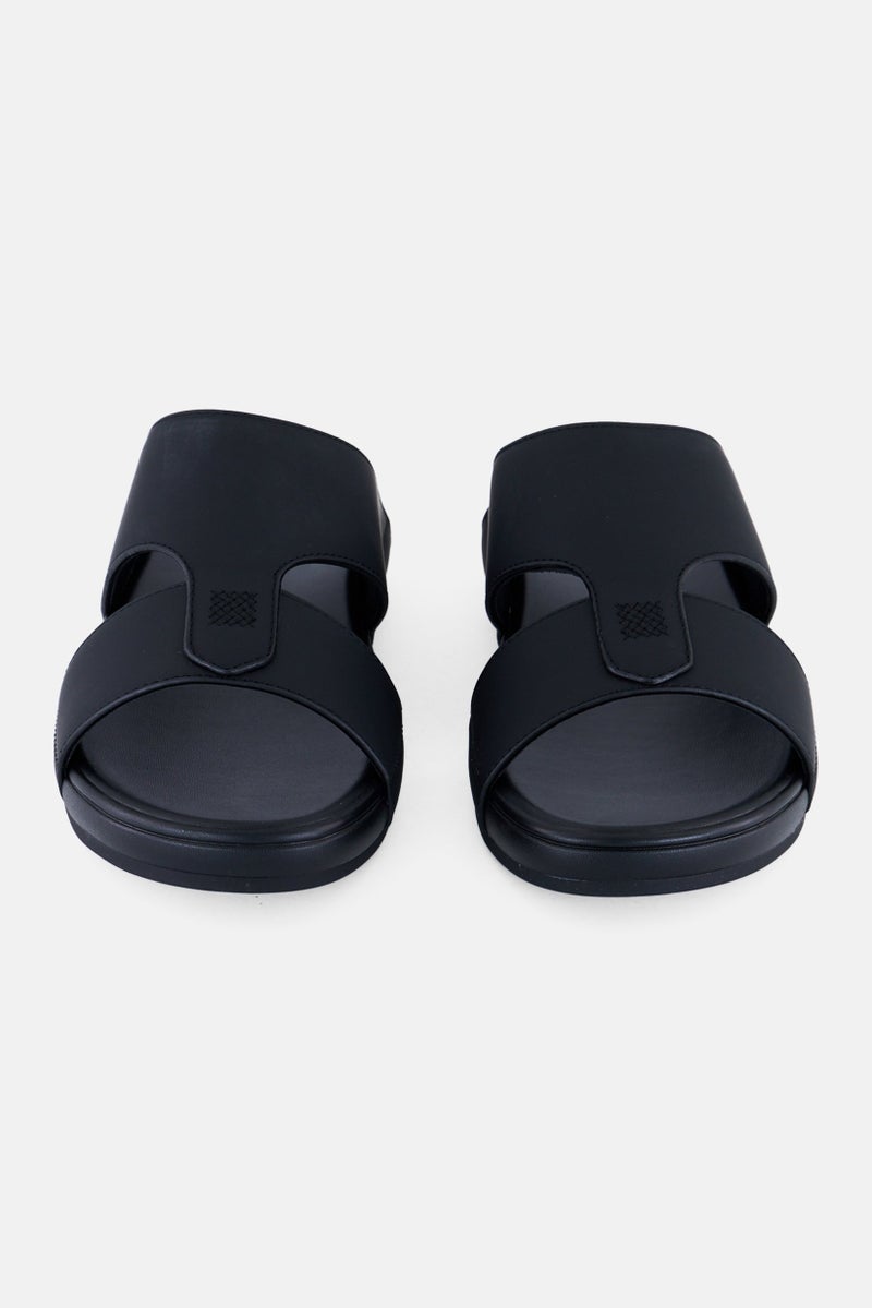 Algspar Men 2 Strap Slip On Arabic Sandals, Black  - Image 4