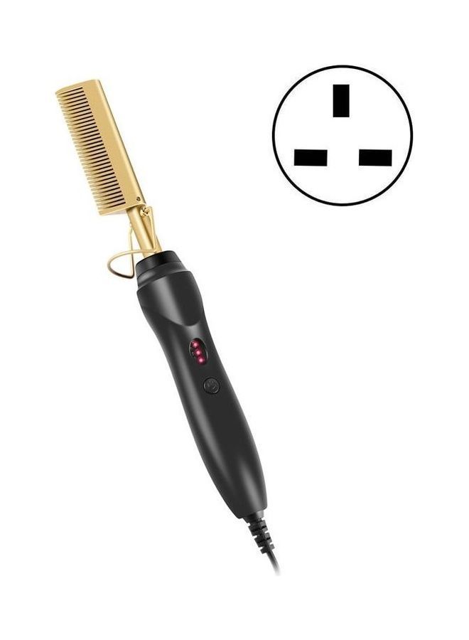 NIBEMINENT Multifunctional Curly Hair Straightening Stick Electric Comb Gold/Black - Image 1