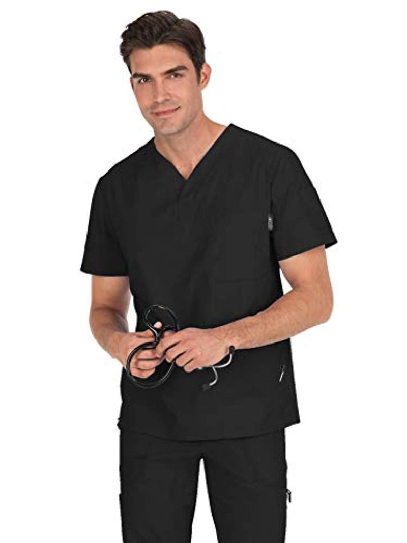 KOI Classics KOI654 Men's Scrub Top Black XS