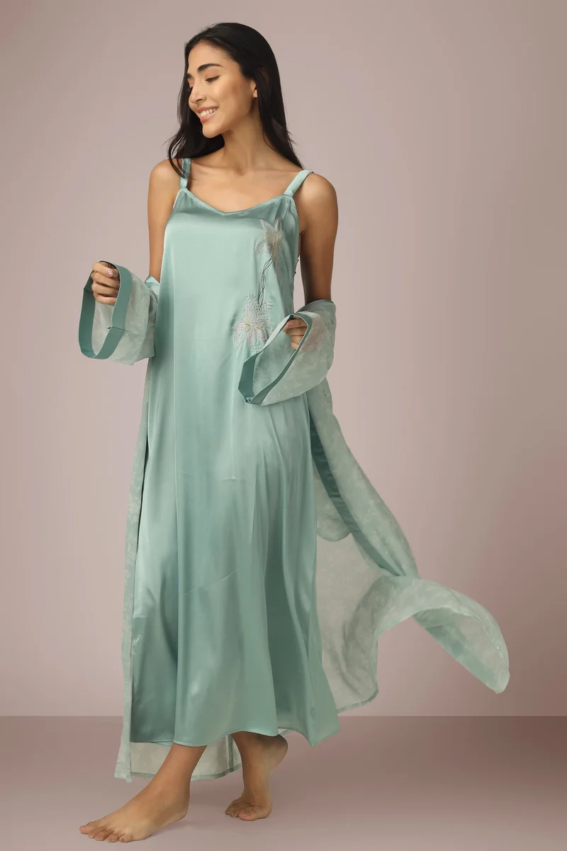 After Dark Gen, Embroidered Dress and Chiffon Gown