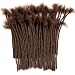 JIAJIA Teresa 8 Inch 20 Strands Small 0.4cm Width Dark Brown Color 100% Human Hair Dreadlock Extensions for Men/Women/Kids Full Hand-made Permanent Loc Extensions Human Hair Can be Dyed and Bleached - Image 2