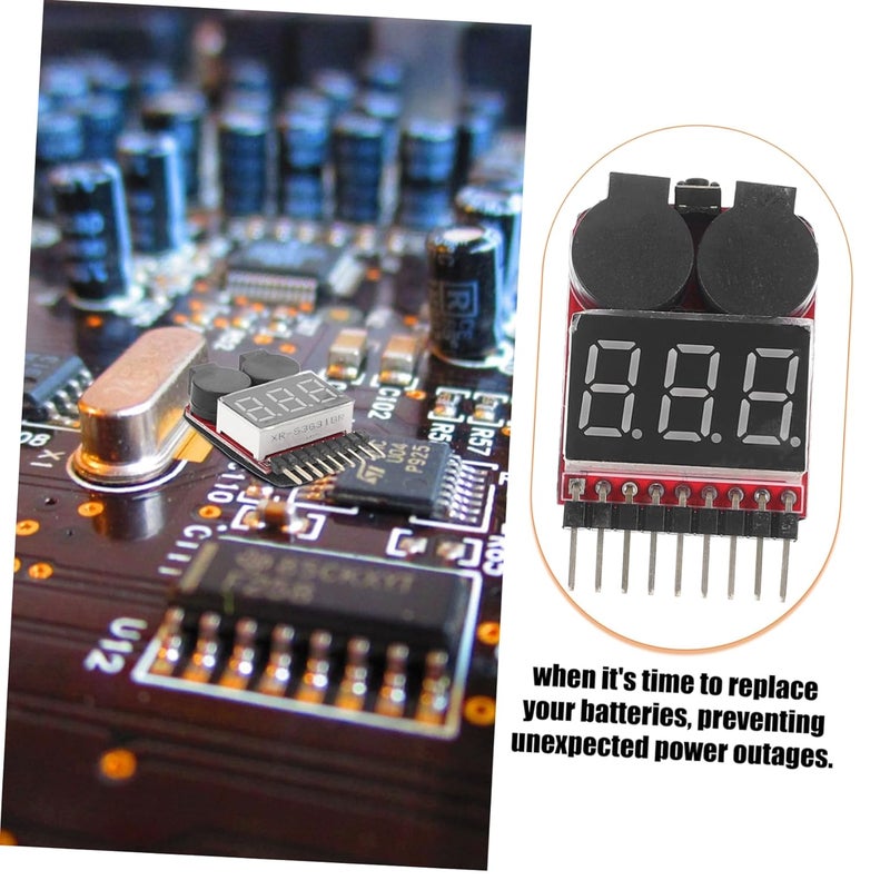 2Pcs Lipo Battery Voltage Tester Monitor Alarm Portable Compact Design for Easy Storage - Image 3