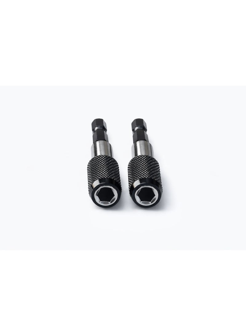 WADFOW Magnetic Quick Release Screwdriver Bit Holder 60mm 1/4” HEX (2 PCS) – Heavy Duty Bit Adapter - Image 1