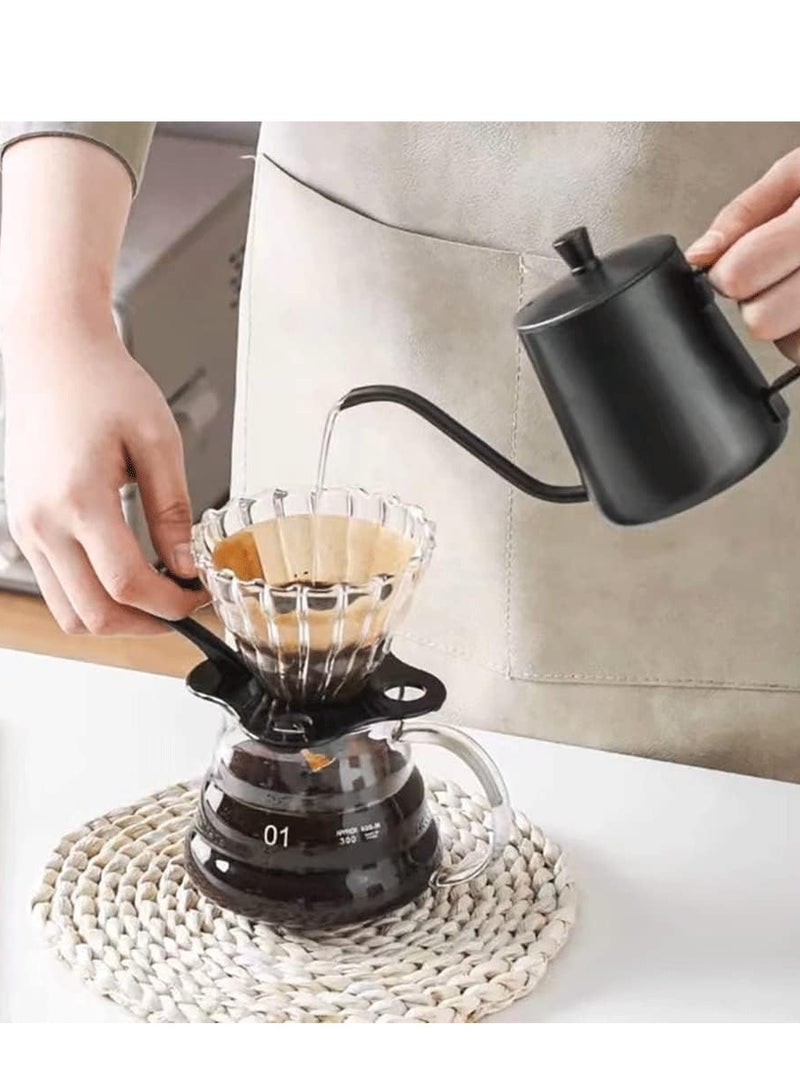 Liying Clear Glass Range Coffee Server (300ML) Carafe with Lid for Pour Over Tea & Coffee Maker, Heat Resistant Glass…  - Image 4