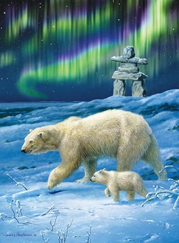 Buffalo Games Northern Lights Bears Hautman Brothers 1000 Piece Winter Jigsaw Puzzle Seasonal Puzzles for Adults PrecisionCut Pieces Holiday Artwork and Hours of Relaxing Fun - Image 1