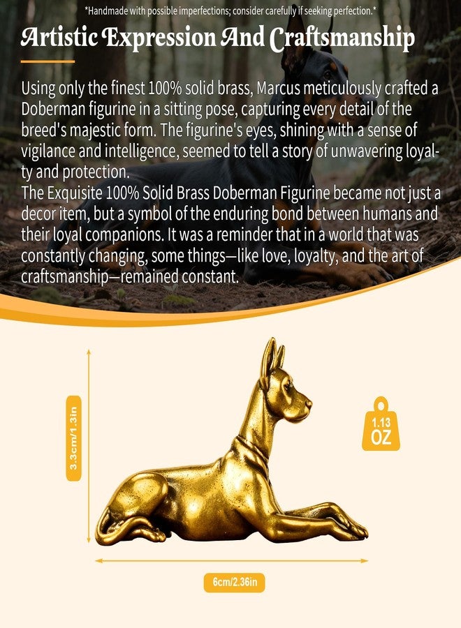 chovy تمثال دوبرمان فاخر من تشوفي، مصنوع من النحاس الصلب بنسبة 100% - تمثال كلب جالس عتيق مصنوع يدويًا، قطعة ديكور مميزة لمكتب الرجال، هدية فريدة لمحبي الكلاب وعشاق السلالات - Image 3