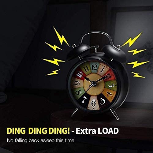 SEASPIRIT Brass Twin Bell Finished Vintage Edition Look Table Alarm Clock with Night LED Display Table Alarm Clock for Bedroom Alarm Clock for Girls Boys and Heavy Sleepers - Image 2
