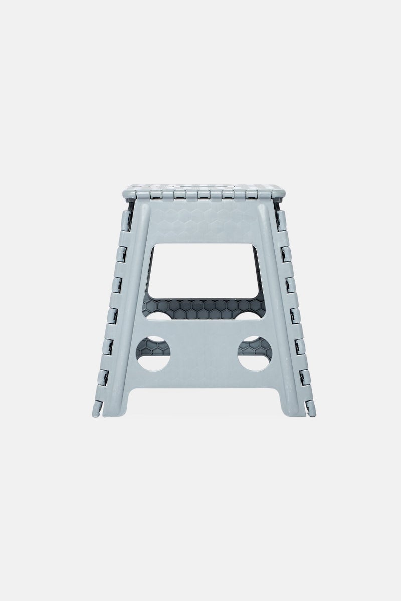 LIFESTYLE Plastic Folding Stepstool With Grip, Grey - Image 2