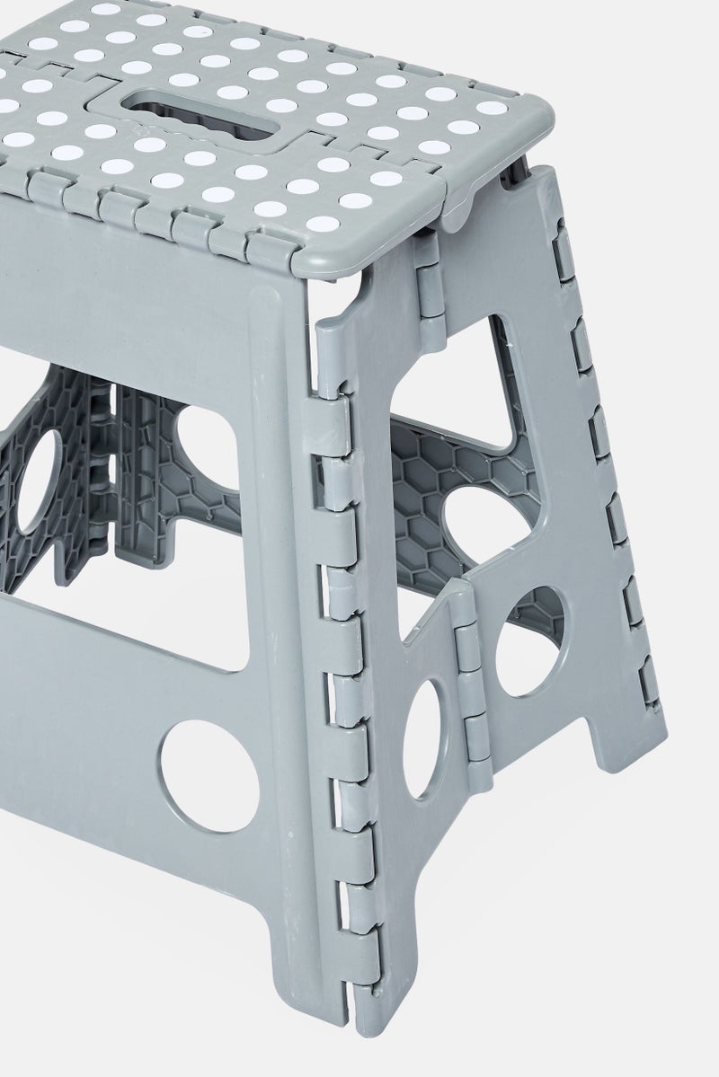 LIFESTYLE Plastic Folding Stepstool With Grip, Grey - Image 4