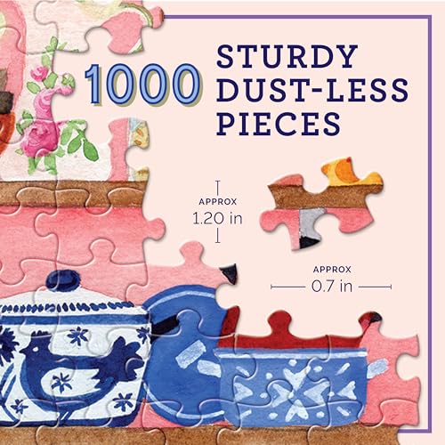 eeBoo 1000 Piece Puzzle Pink Kitchen Jigsaw Puzzle for Adults Square 23 x 23 Made with Recycled Board VegetableBased Ink - Image 5