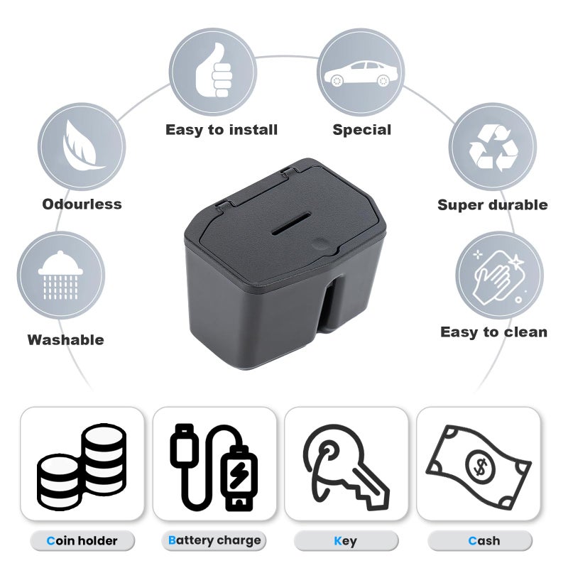 Neepiar Center Console Coin Holder Organizer Compatible with 2021-2025 2026 Ford F150 / 2022-2026 F150 Lightning Coin Storage Box Insert Secondary Box Interior Accessories - Image 4