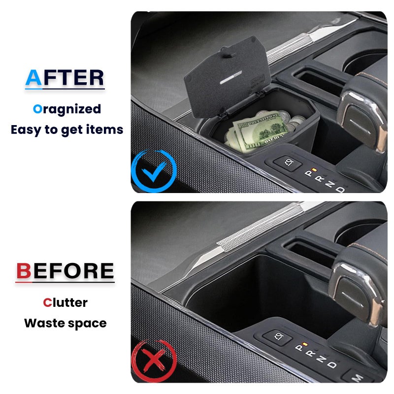 Neepiar Center Console Coin Holder Organizer Compatible with 2021-2025 2026 Ford F150 / 2022-2026 F150 Lightning Coin Storage Box Insert Secondary Box Interior Accessories - Image 3