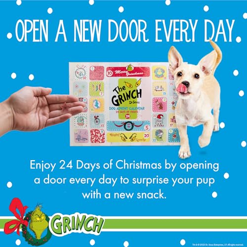 Dr. Seuss for Pets How The Grinch Stole Christmas Treat Advent Calendar, 24 Surprise Dog Treats, Holiday Themed, Stocking Stuffer - Image 3