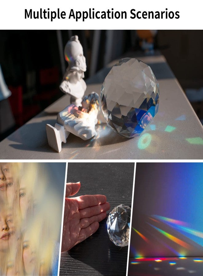 Meking Photography Prism with Microfiber Cleaning Cloth, Optical Crystal Glass Ball Filter with 1/4" Thread Mount, Portable 60mm Rainbow Prism for Photos and Teaching Light Spectrum - Image 3