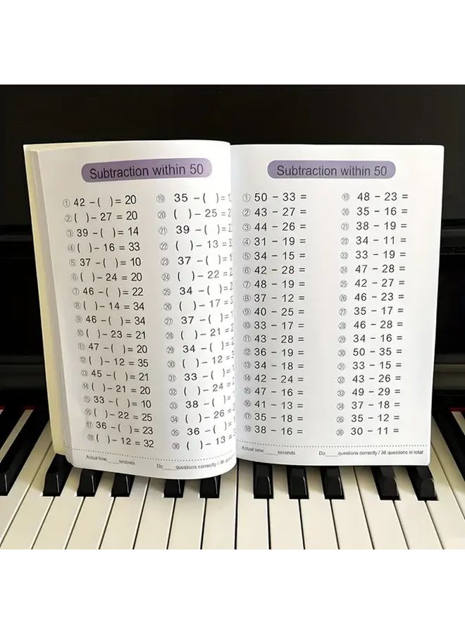 64 Page Addition And Subtraction Workbook For Kids Within 50 Arithmetic Practice Book With Mental Math Word Problems Worksheets For 1st 2nd 3rd Grade Builds Foundations For Multi Digit Numbers And Advanced Math Skills Clear Exercises Sturdy Pages Elementary Students - Image 1