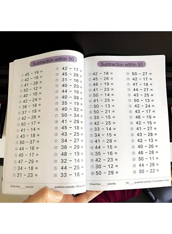 64 Page Addition And Subtraction Workbook For Kids Within 50 Arithmetic Practice Book With Mental Math Word Problems Worksheets For 1st 2nd 3rd Grade Builds Foundations For Multi Digit Numbers And Advanced Math Skills Clear Exercises Sturdy Pages Elementary Students - Image 5