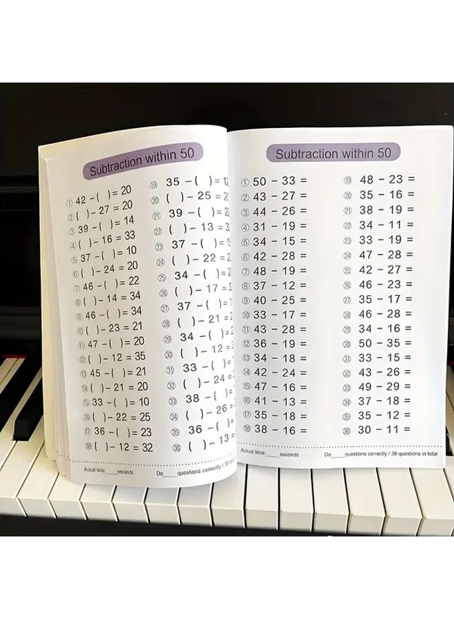 64 Page Addition And Subtraction Workbook For Kids Within 50 Arithmetic Practice Book With Mental Math Word Problems Worksheets For 1st 2nd 3rd Grade Builds Foundations For Multi Digit Numbers And Advanced Math Skills Clear Exercises Sturdy Pages Elementary Students - Image 4